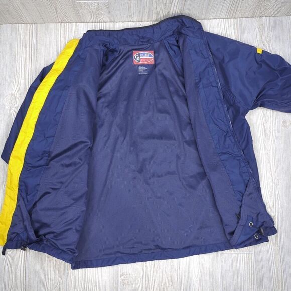 VTG CA College Authentics Michigan Navy and Yellow Full Zip Windbreaker Size Lar - Picture 8 of 11